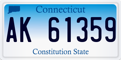 CT license plate AK61359