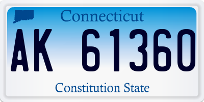 CT license plate AK61360