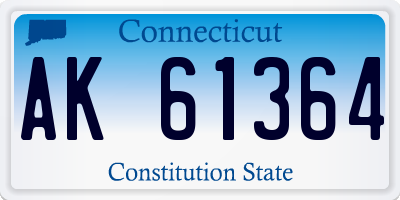 CT license plate AK61364