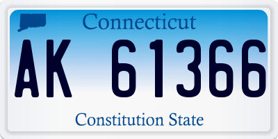 CT license plate AK61366
