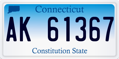 CT license plate AK61367