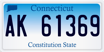 CT license plate AK61369