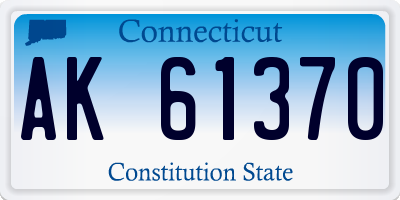 CT license plate AK61370