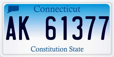 CT license plate AK61377