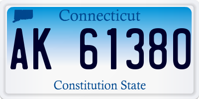 CT license plate AK61380