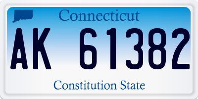 CT license plate AK61382