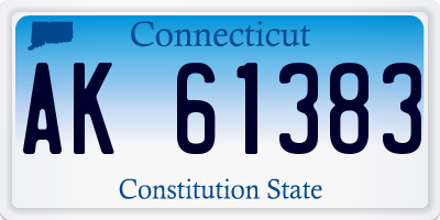 CT license plate AK61383