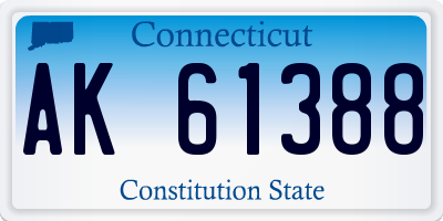 CT license plate AK61388