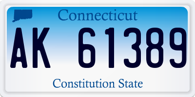 CT license plate AK61389
