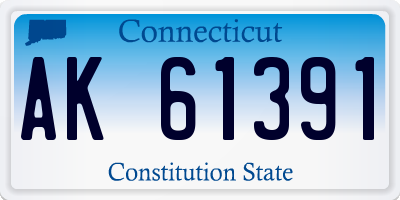 CT license plate AK61391