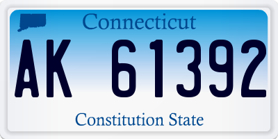 CT license plate AK61392