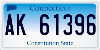 CT license plate AK61396
