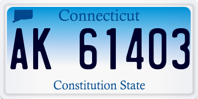 CT license plate AK61403