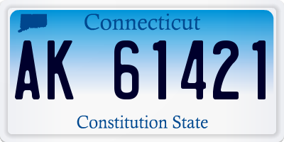 CT license plate AK61421