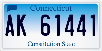 CT license plate AK61441