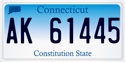 CT license plate AK61445