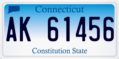 CT license plate AK61456