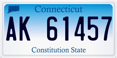 CT license plate AK61457
