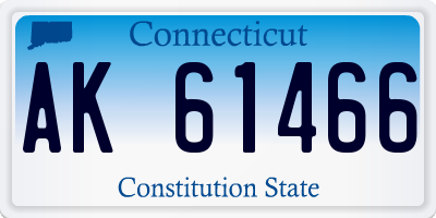 CT license plate AK61466