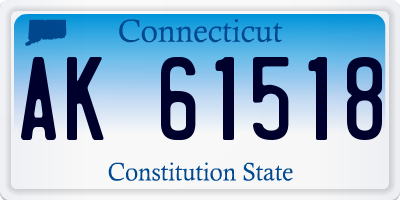 CT license plate AK61518