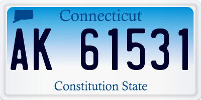 CT license plate AK61531