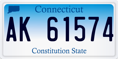 CT license plate AK61574