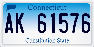 CT license plate AK61576