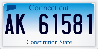 CT license plate AK61581