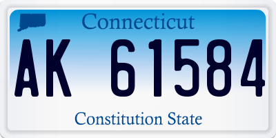CT license plate AK61584