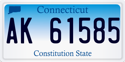 CT license plate AK61585