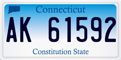 CT license plate AK61592