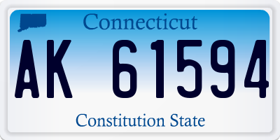 CT license plate AK61594