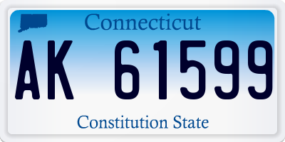 CT license plate AK61599