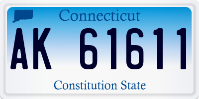 CT license plate AK61611