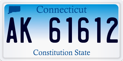CT license plate AK61612