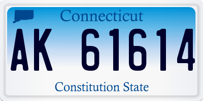 CT license plate AK61614