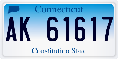 CT license plate AK61617