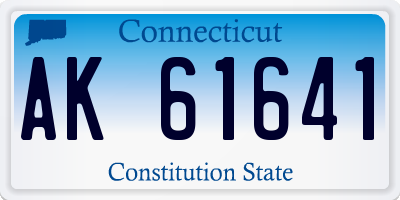 CT license plate AK61641