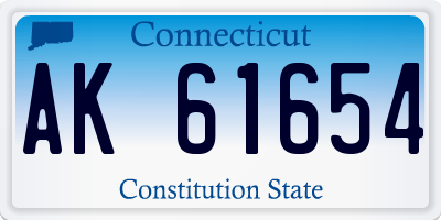 CT license plate AK61654