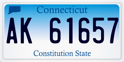 CT license plate AK61657