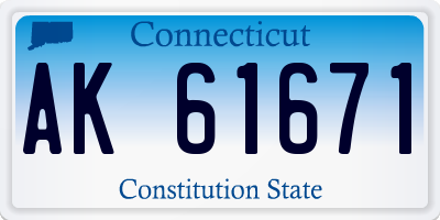 CT license plate AK61671