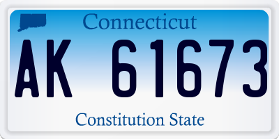 CT license plate AK61673