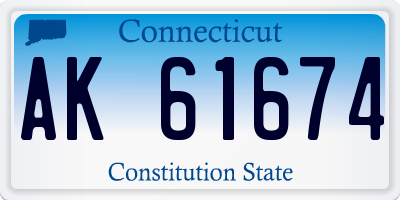 CT license plate AK61674
