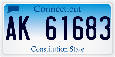 CT license plate AK61683