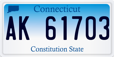 CT license plate AK61703