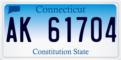 CT license plate AK61704