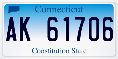 CT license plate AK61706