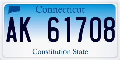 CT license plate AK61708