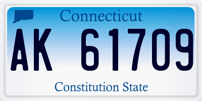 CT license plate AK61709