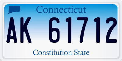 CT license plate AK61712